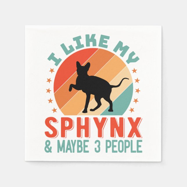Canadian Hairless Sphynx Cat Owner Humor Napkins (Front)