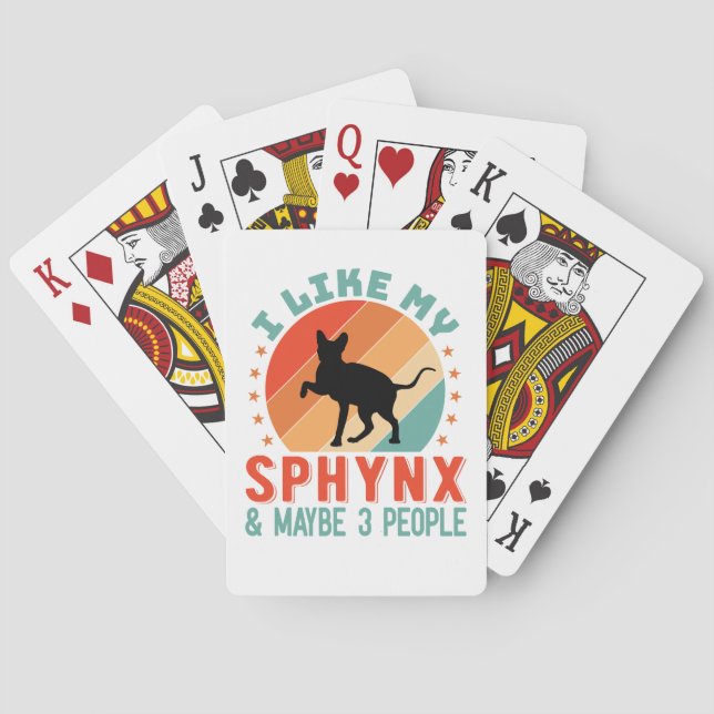 Canadian Hairless Sphynx Cat Owner Humor Poker Cards (Back)