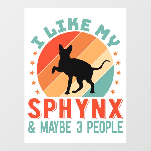 Canadian Hairless Sphynx Cat Owner Humor Window Cling (Sheet)
