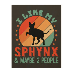 Canadian Hairless Sphynx Cat Owner Humor Wood Wall Art