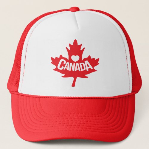 Canadian heart and red maple hat