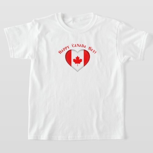 Canadian Heart Happy Canada Day T_Shirt