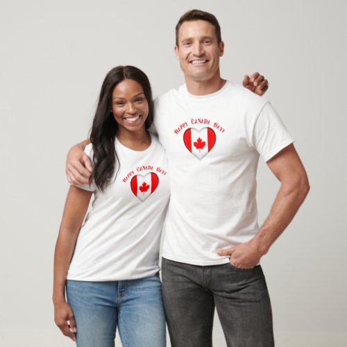Canadian Heart Happy Canada Day T_Shirt