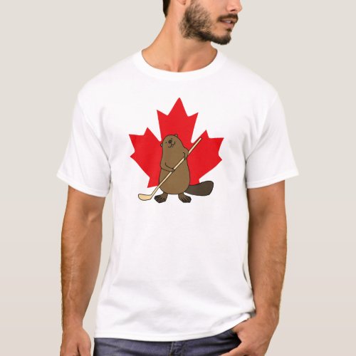 Canadian Hockey Beaver T_shirt Canada Day T_shirt