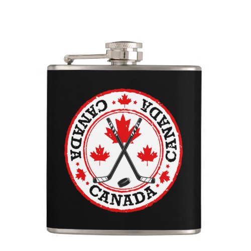 Canadian Hockey Canada Day Flask