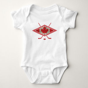 Canadian Hockey Flag Logo Baby Bodysuit