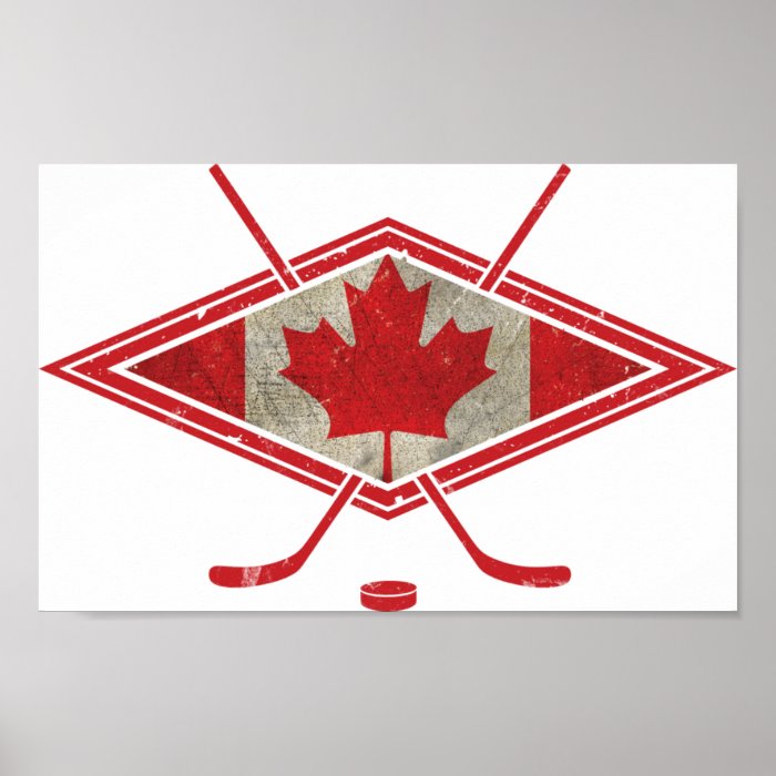 Canadian Hockey Flag Logo Print