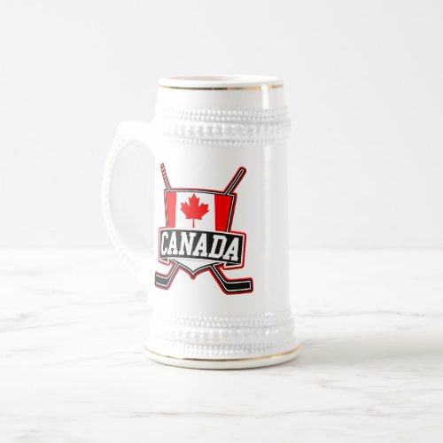 Canadian Hockey Logo Beer Stein