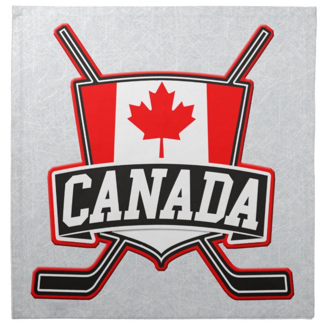 Canadian Hockey Logo Cloth Napkin (Front)