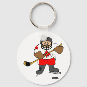Canadian Hockey Player Keychain