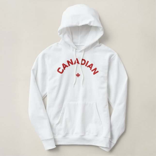Canadian Hoodie - Red Canada Maple Leaf (Design Front)