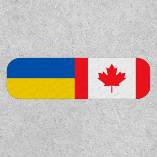 Canadian I stand with Ukraine. CA and UKR Flags. Patch
