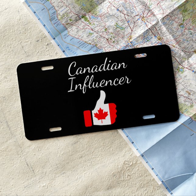 Canadian Influencer thumbs up Lighthouse route License Plate (In Situ)