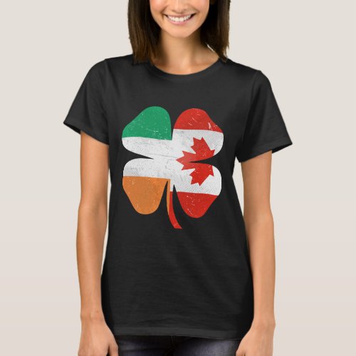 Canadian Irish Shamrock Canada Ireland St Patrick T_Shirt