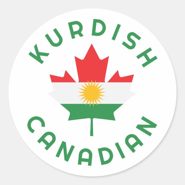 Canadian Kurdish Roots Classic Round Sticker (Front)