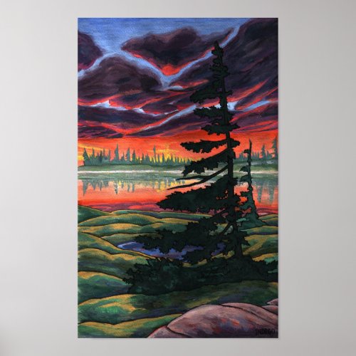 Canadian Landscape Painting Arctic Sunset Poster