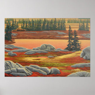 Canadian Landscape Painting Bear Art Print