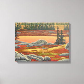 Canadian Landscape Painting Bear Canvas Print