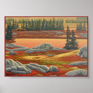 Canadian Landscape Painting Polar Bear Art Print