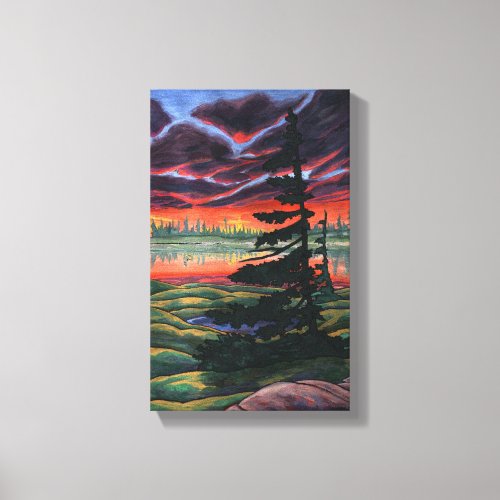 Canadian Landscape Painting Sunset Canvas Small