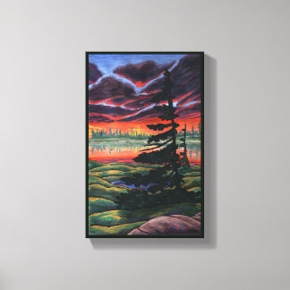 Canadian Landscape Painting Sunset Canvas Small Print