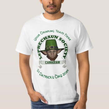 Canadian Leprechaun Custom St Patrick's Day T-shirt by Paddy_O_Doors at Zazzle