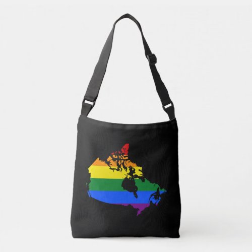 Canadian LGBT pride map Crossbody Bag