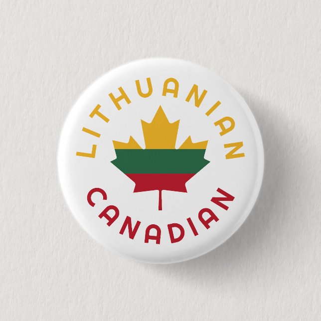 Canadian Lithuanian Roots  Button (Front)