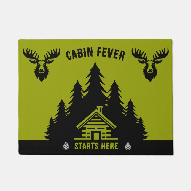 Canadian Log Cabin Funny Decorative Doormat (Front)