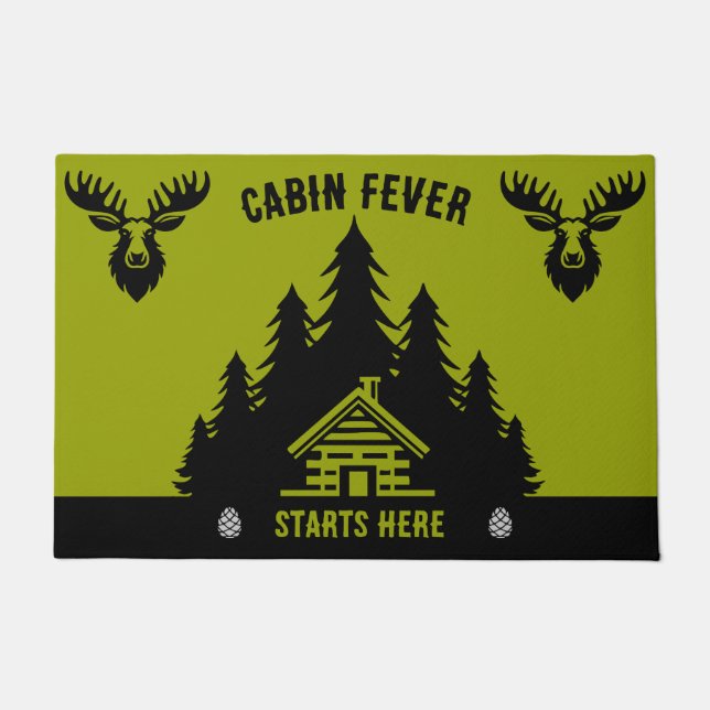 Canadian Log Cabin Funny Decorative Doormat (Front)