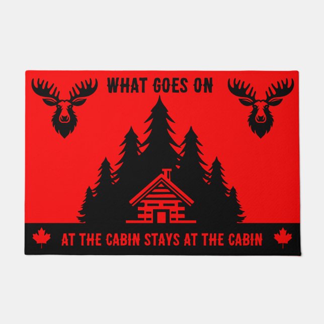 Canadian Log Cabin Funny Decorative Doormat (Front)