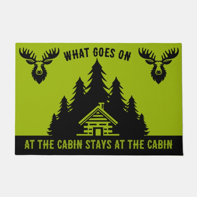 Canadian Log Cabin Funny Decorative Doormat (Front)
