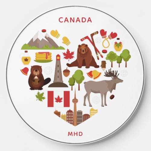 Canadian Love custom monogram Wireless Charger