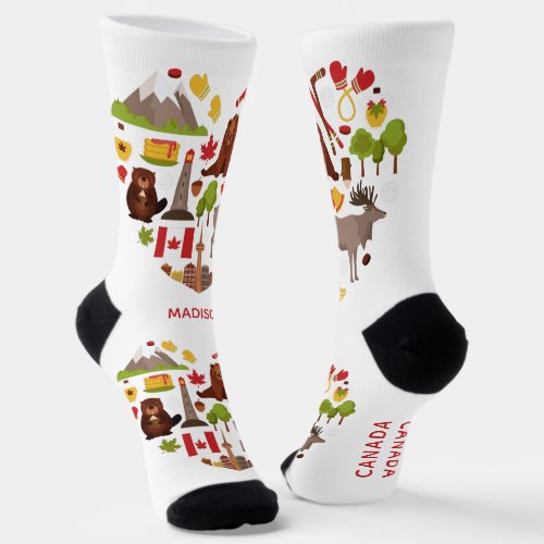Canadian Love custom name Socks