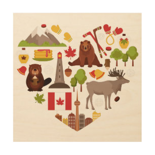 Canadian Love wood wall art