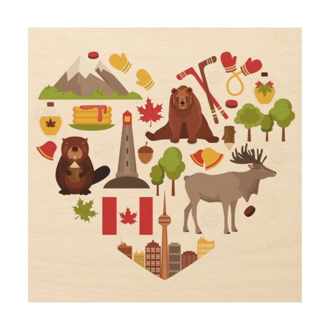 Canadian Love wood wall art (Front)