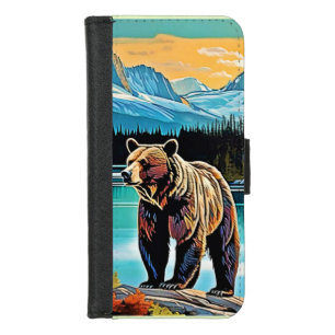Canadian Majestic Mountain Bear Design iPhone 8/7 Wallet Case