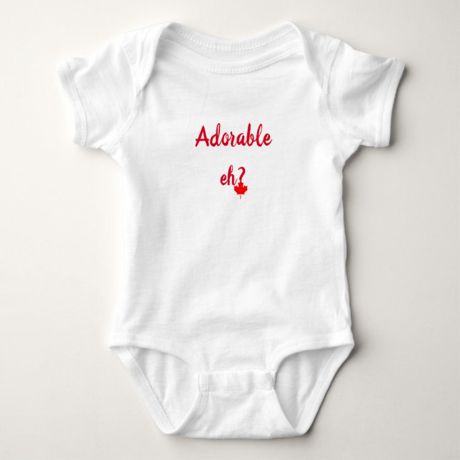 Canadian Maple Leaf Adorable Eh  Baby Bodysuit (Front)