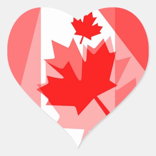 Canadian Maple Leaf all over Style CANADA Heart Sticker