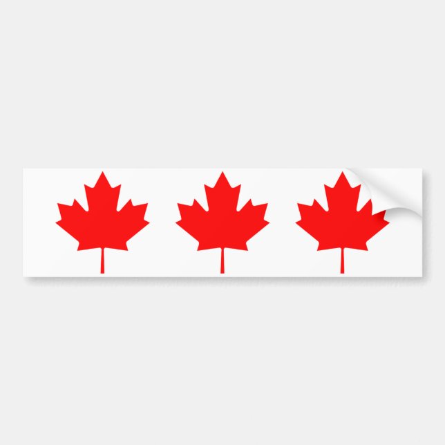 Canadian Maple Leaf Bumper Sticker (Front)