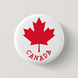 Canadian Maple Leaf Button
