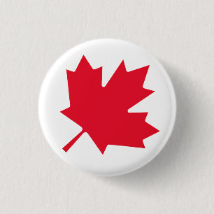 Canadian Maple Leaf Button