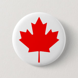 Canadian Maple Leaf Button