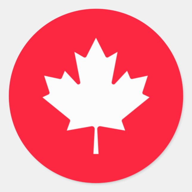 Canadian maple leaf. CANADA. Classic Round Sticker (Front)