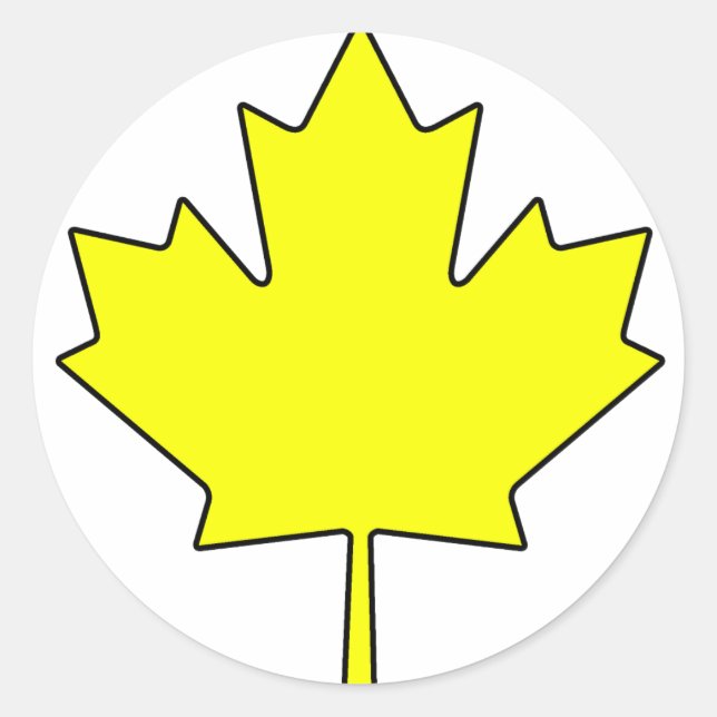 Canadian Maple Leaf Canada National Symbol Classic Round Sticker (Front)