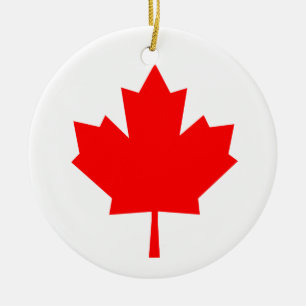 Canadian Maple Leaf Ceramic Ornament
