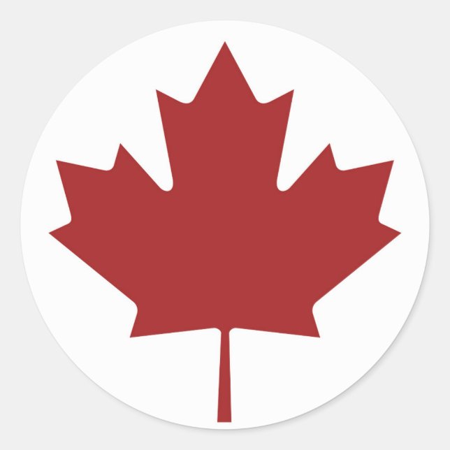 Canadian Maple Leaf Classic Round Sticker (Front)