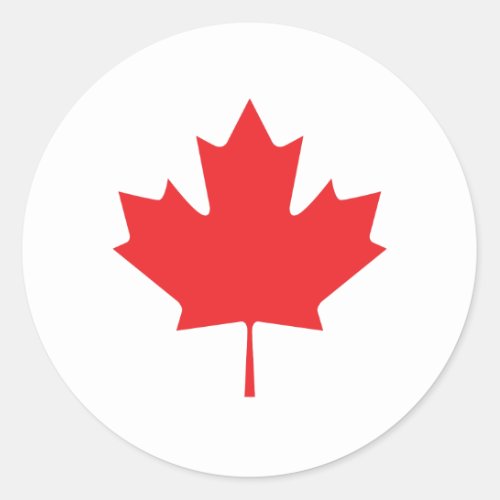 Canadian Maple Leaf Classic Round Sticker