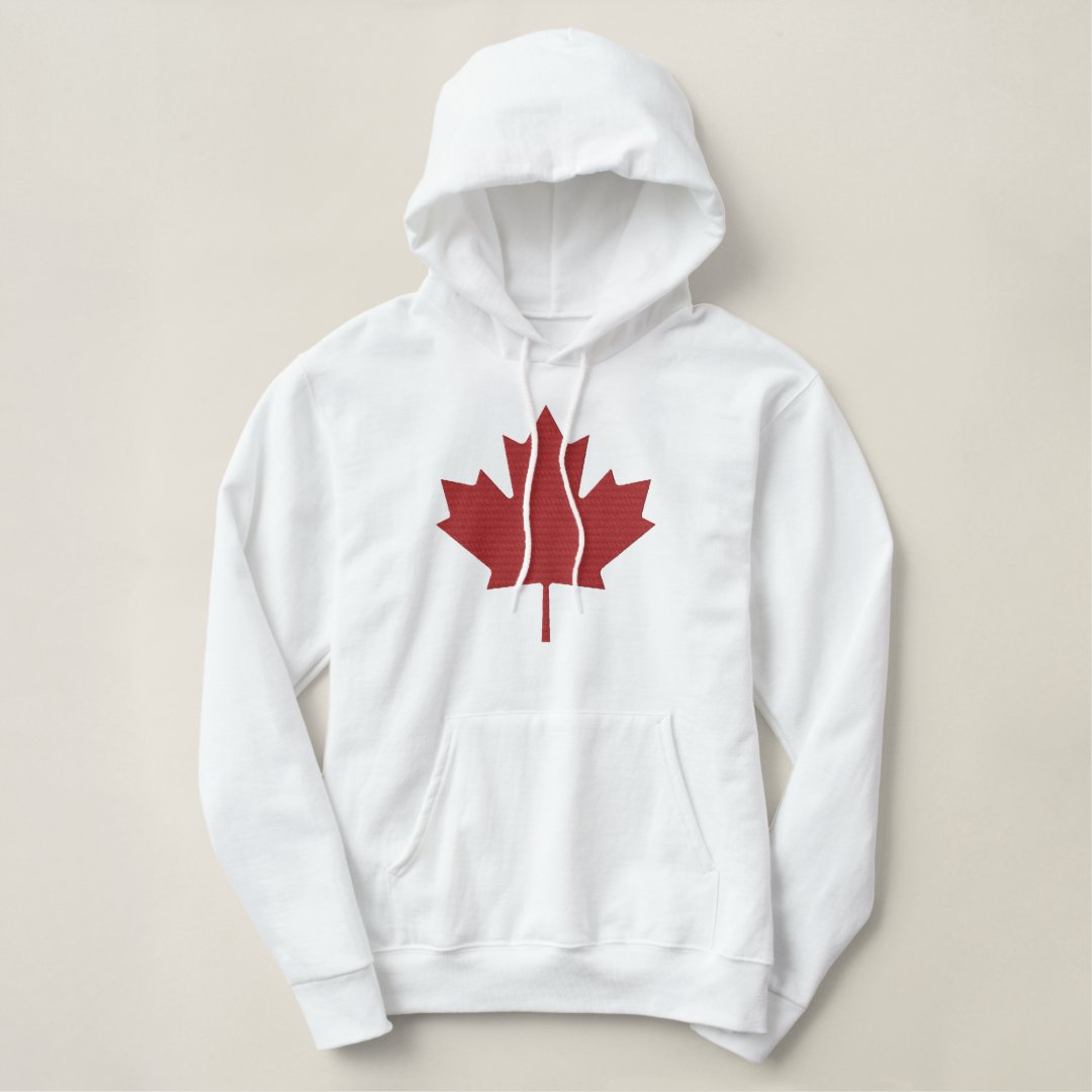 Canadian Maple Leaf Customized Embroidered Hoodie | Zazzle