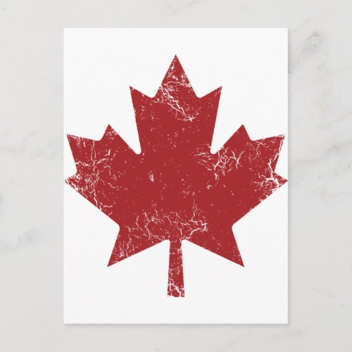 Canadian Maple Leaf Distressed Postcard